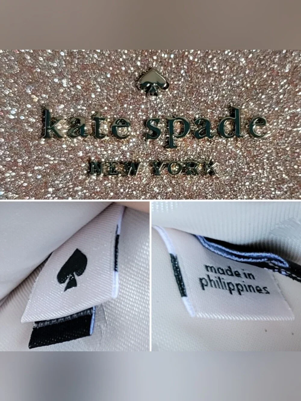 kate spade New York Glitter Large Slim Cardholder Rose Gold Wallet, 6.5